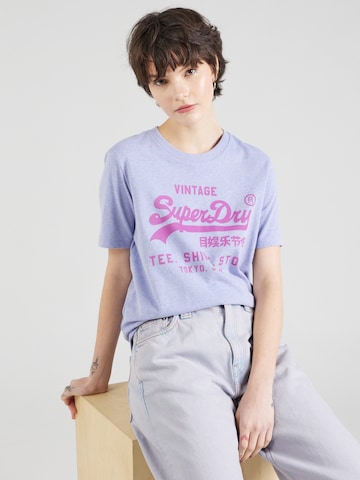 Superdry T-Shirt 'HERITAGE' in Lila: predná strana