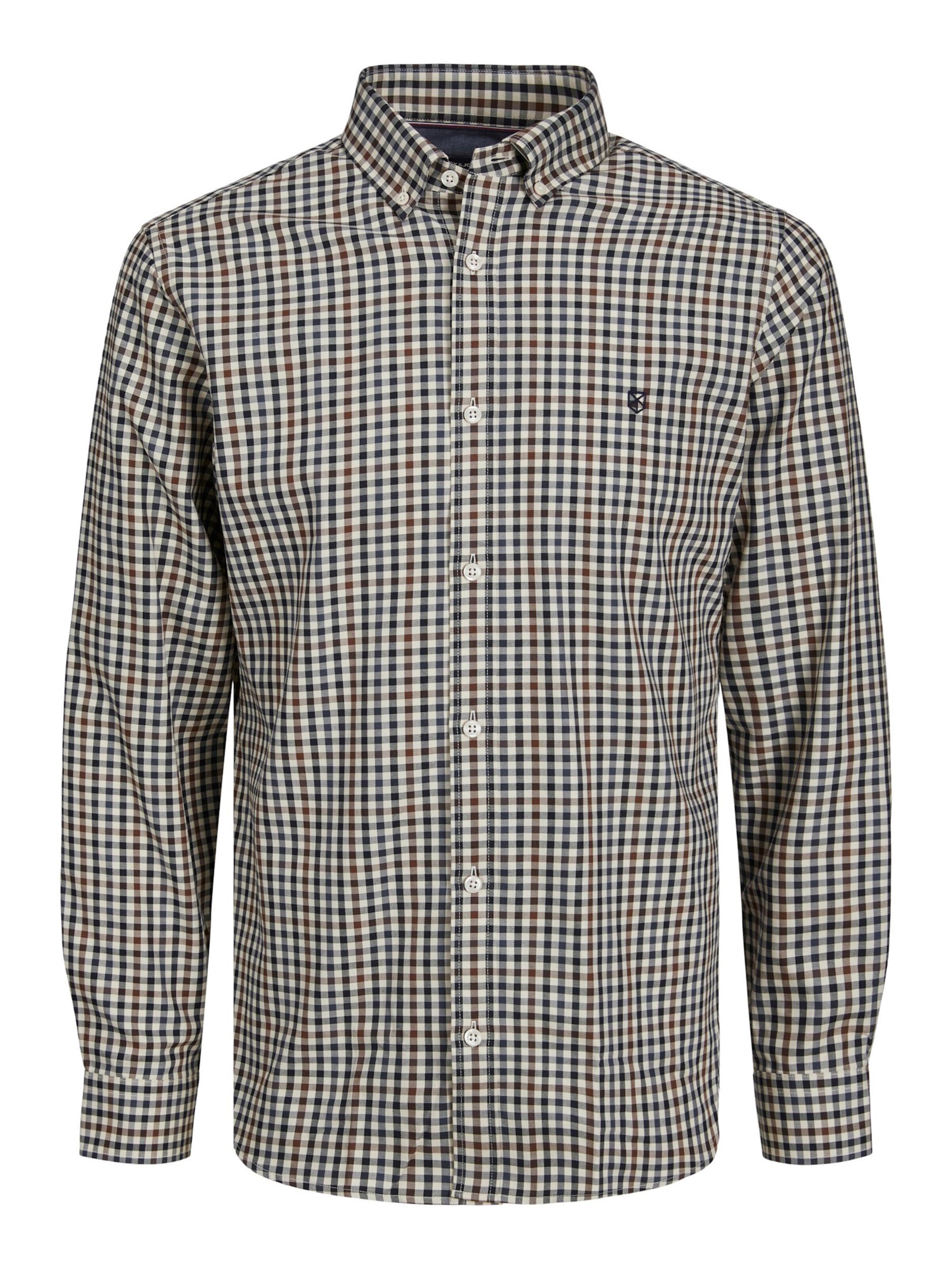JACK & JONES Regular fit Overhemd in Bruin: voorkant