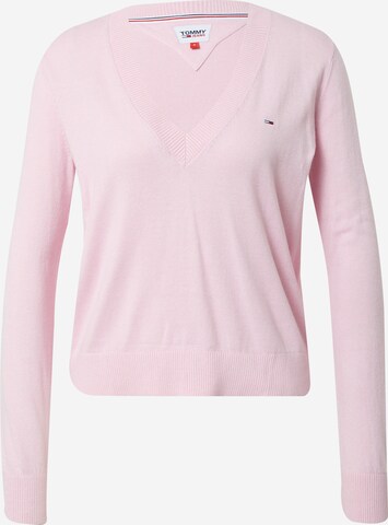 Tommy Jeans Trui in Roze: voorkant