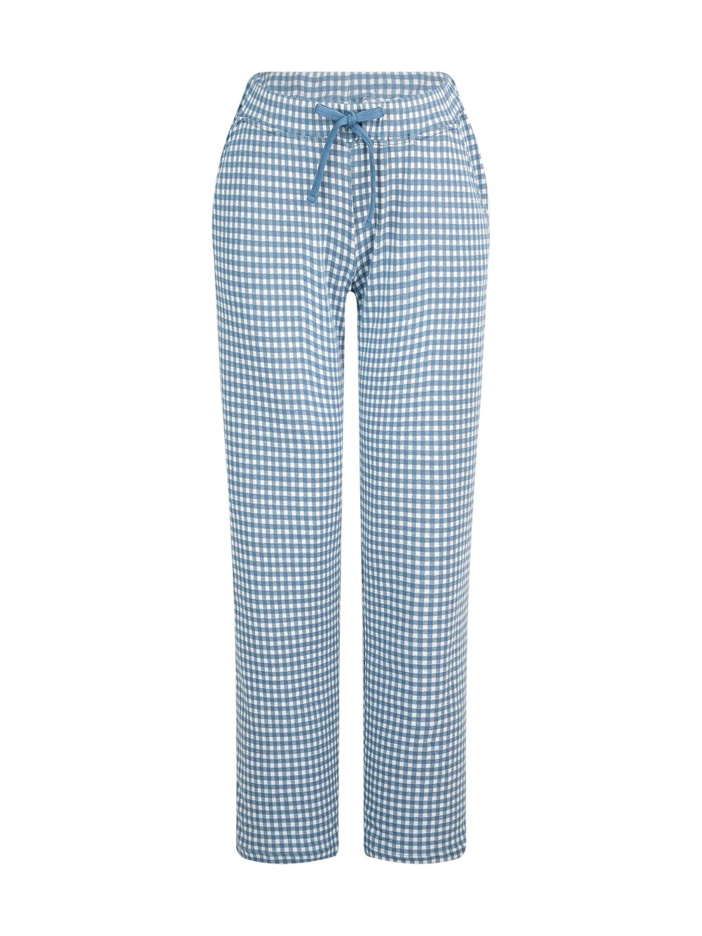 Leela COTTON Pyjamahose 'Damen Bio-Baumwoll Homewear-Hose'‌‌‌‌‌‌‌ in Blau: Vorderseite