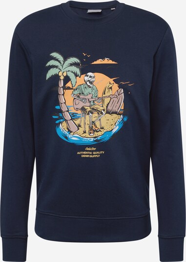 JACK & JONES Sweater majica 'ZION' u mornarsko plava / azur / sivkasto ljubičasta (mauve) / svijetlonarančasta, Pregled proizvoda