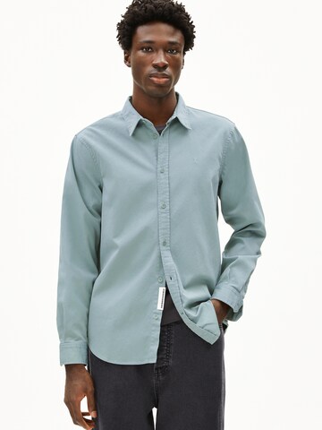 ARMEDANGELS Comfort fit Button Up Shirt 'GIAALO' in Green: front