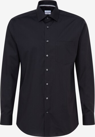 SEIDENSTICKER Regular fit Business Shirt in Black: front