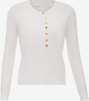 Pull-over caneva en blanc : devant