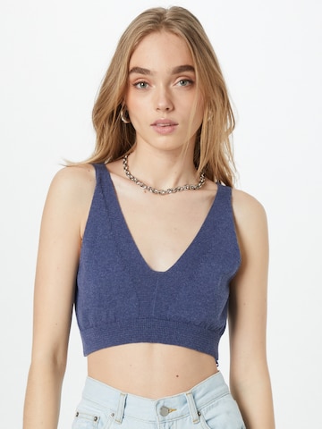 NU-IN Knitted Top in Blue: front