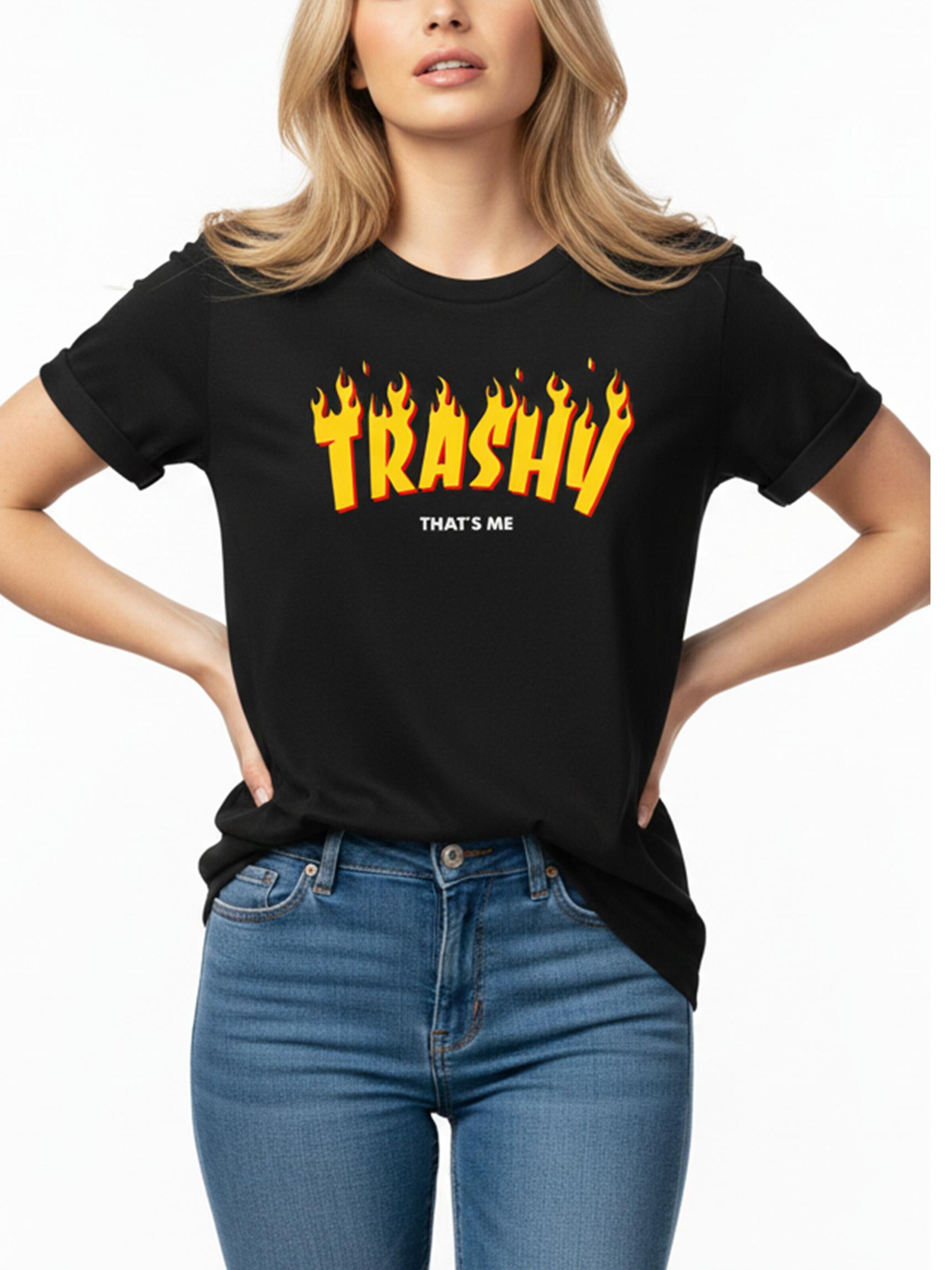 MAKAYA Shirt 'Trashy' in Black: front