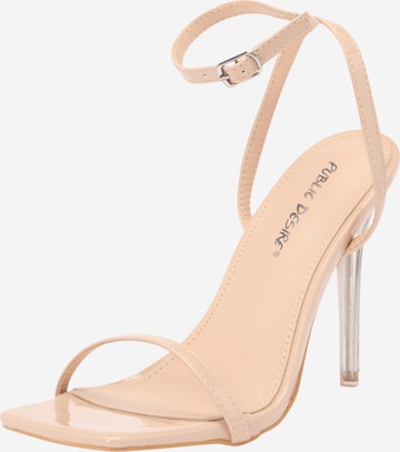 Public Desire Sandalen met riem in Beige: voorkant