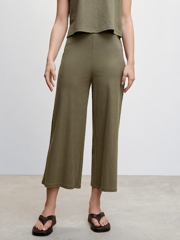 Wide leg Pantaloni 'CINTIA' de la MANGO pe verde: față