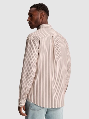CAST IRON Comfort Fit Skjorta 'Relaxed fit shirt with stripe pattern' i brun