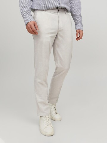 JACK & JONES Normalny krój Chinosy 'Ollie Dave' w kolorze szary: przód