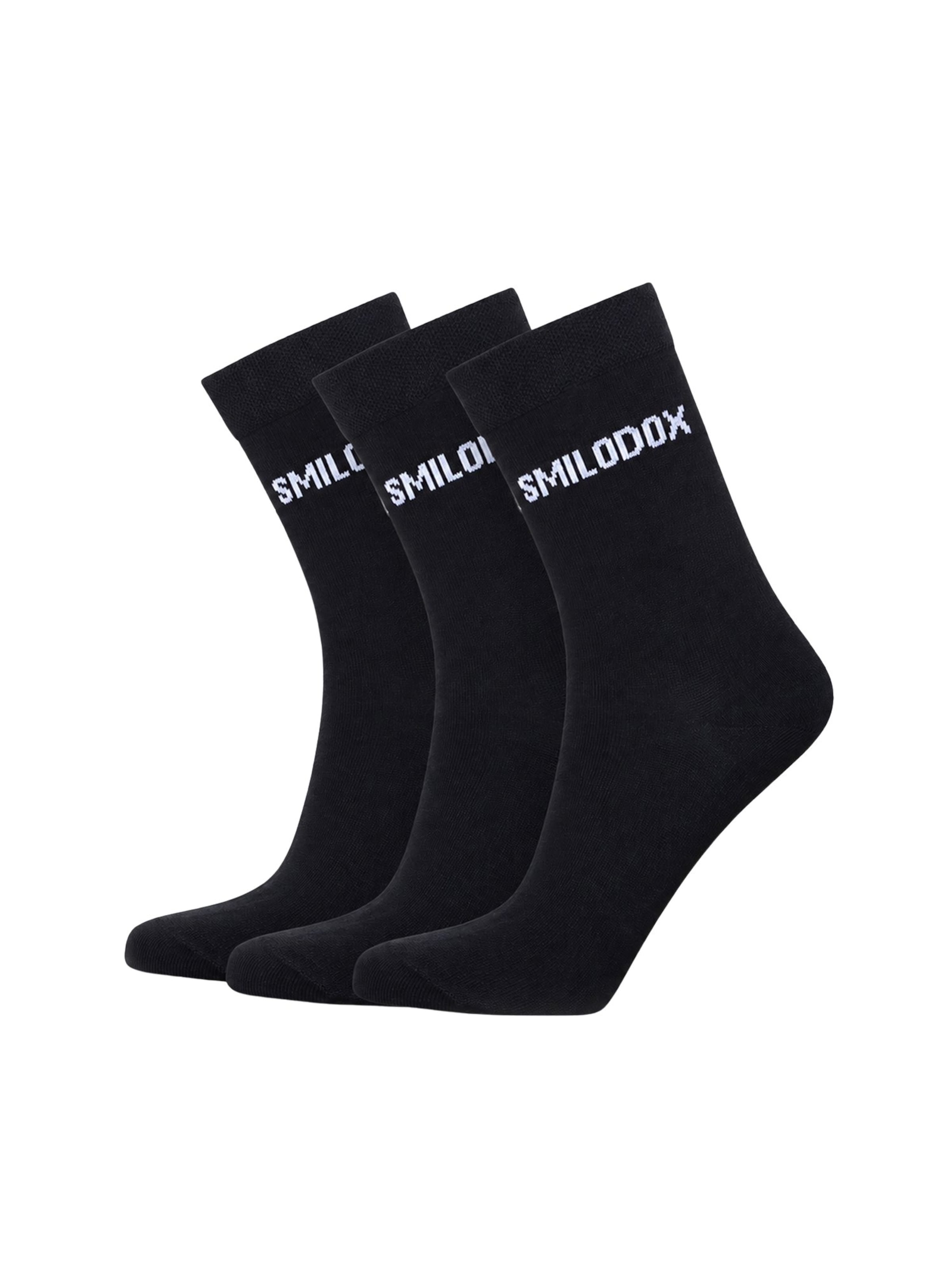Chaussettes ' 3x Business Socken ' Smilodox en noir : devant