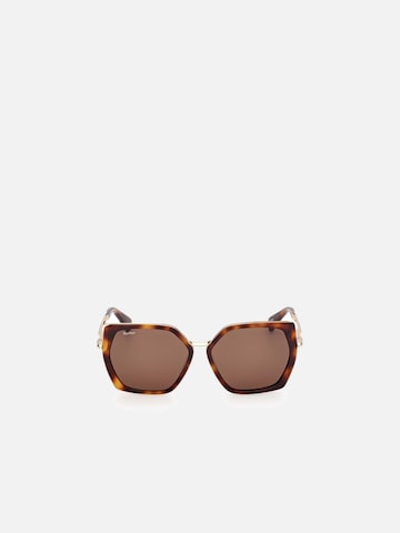 Max Mara Zonnebril 'Maxmara MM0136 Shiny dark green 56/14/140 Women Sunglasses' in Bruin: voorkant