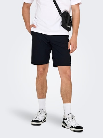 Coupe slim Pantalon chino 'ONSKal' Only & Sons en noir : devant