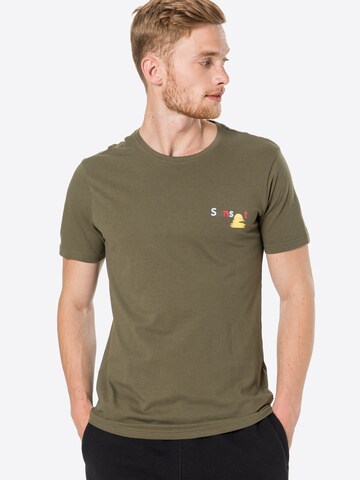 T-Shirt !Solid en vert : devant