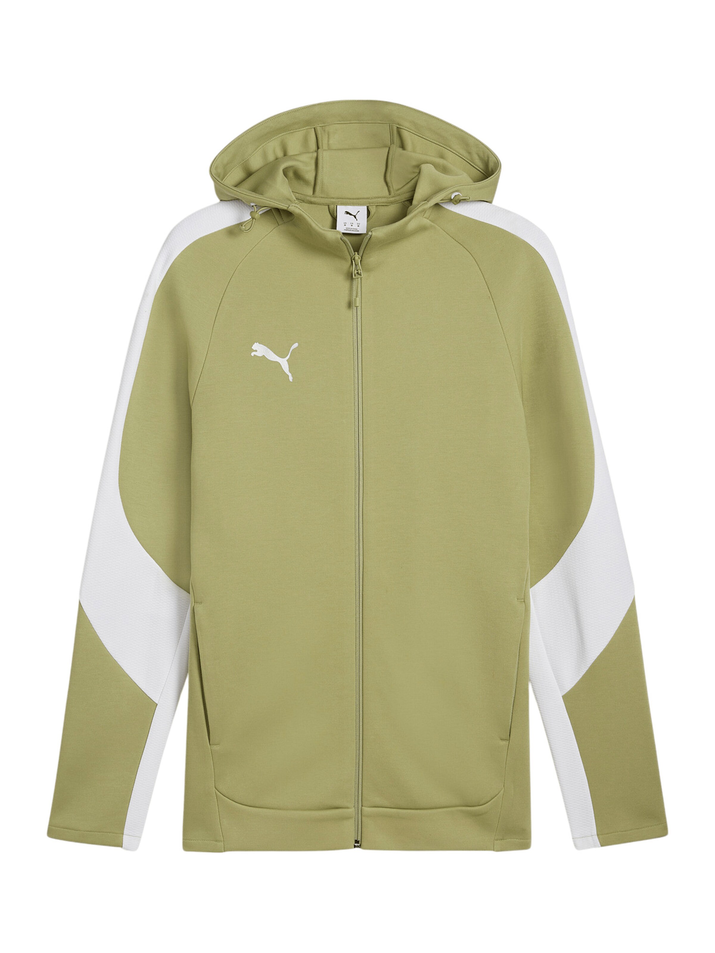 PUMA Sportsweatjacke 'teamEVOSTRIPE' in Grün: Vorderseite