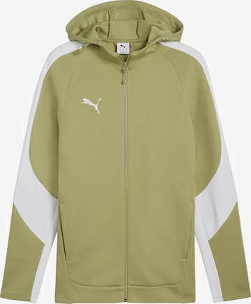 PUMA Sportsweatjacke 'teamEVOSTRIPE' in Grün: Vorderseite