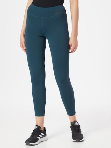 4F Skinny Workout Pants in Green: front