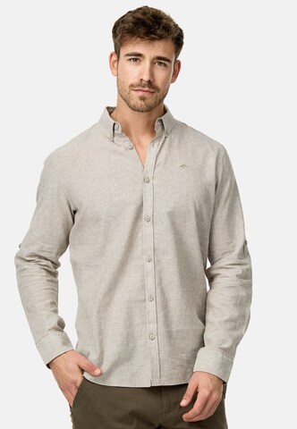 Coupe regular Chemise 'Theon' INDICODE JEANS en vert : devant