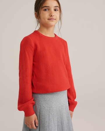 Pull-over WE Fashion en rouge : devant