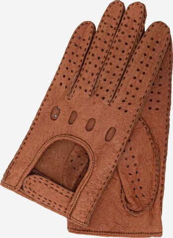 Gretchen Full Finger Gloves in Brown: front