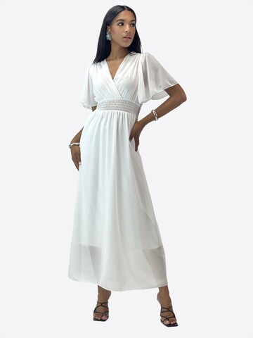 Elara Kleid in Weiß: Vorderseite