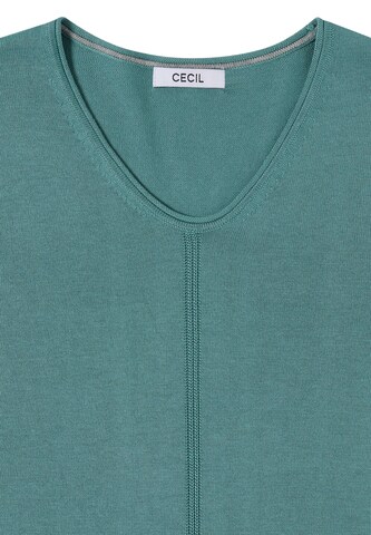 CECIL Basic Pullover mit V-Neck in Unifarbe in Blau