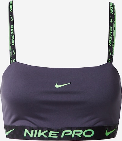 NIKE Soutien de desporto em cinzento escuro / verde néon / preto, Vista do produto