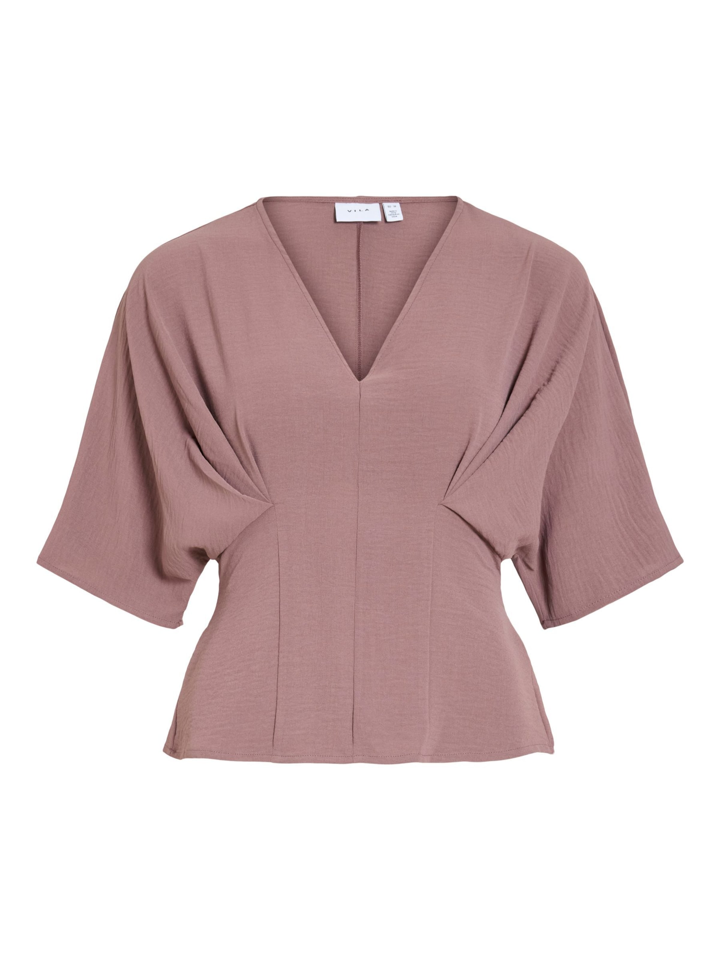 VILA Top 'VIRella' in Bruin: voorkant