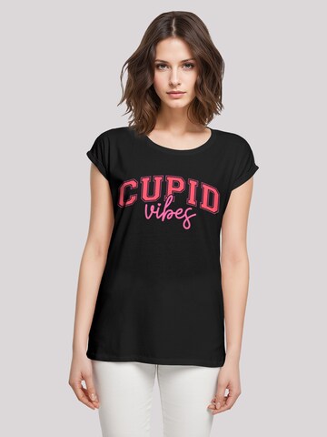 T-shirt 'Cupid Vibes Valentinstag Amor' F4NT4STIC en noir : devant