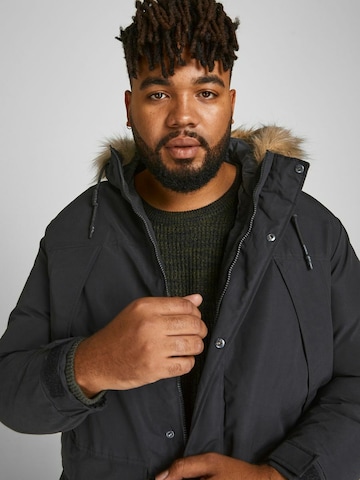 Jack & Jones Plus Winterparka 'Super' in Zwart