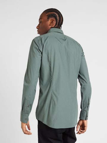 HUGO Slim fit Button Up Shirt 'Jenno' in Green