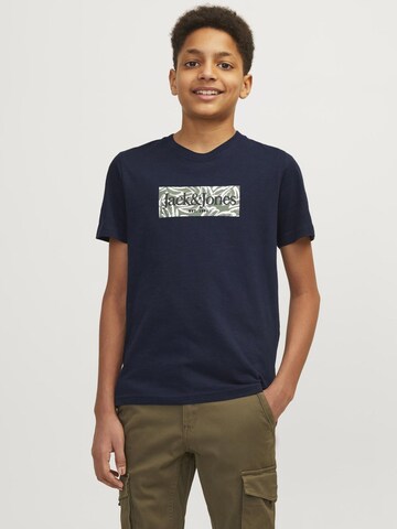T-Shirt 'JORLafayette' Jack & Jones Junior en bleu : devant