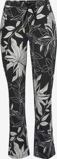 LASCANA Calças de pijama em preto / branco, Vista do produto