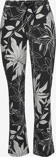 Pantaloni de pijama LASCANA pe negru / alb, Vizualizare produs