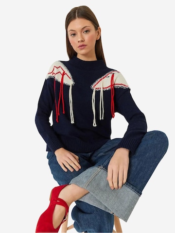 Pullover di Bianco Lucci in blu: frontale