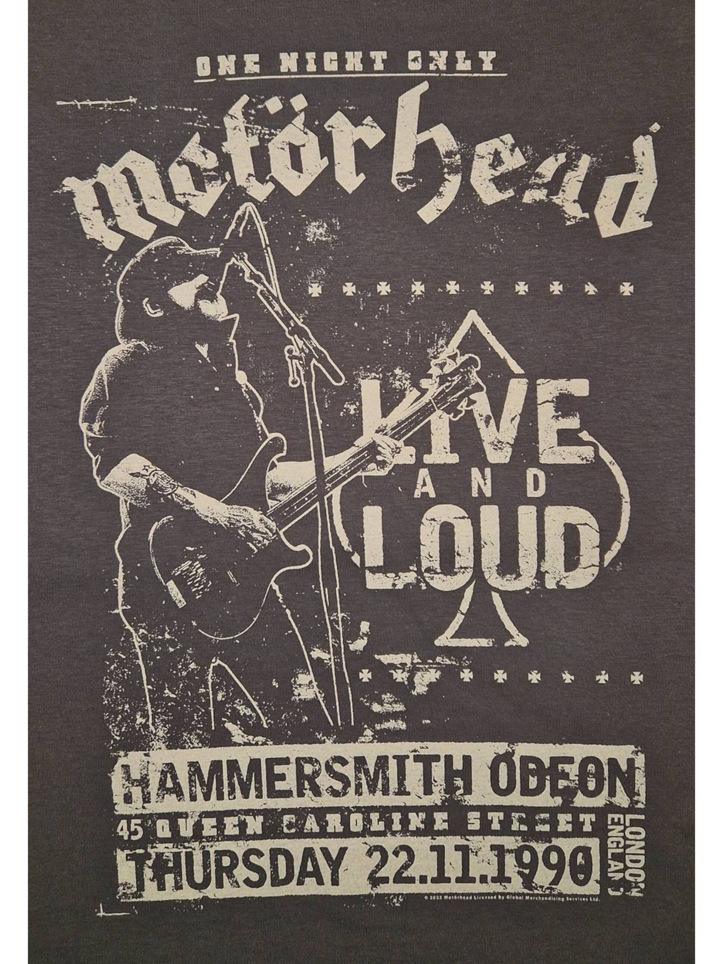 Rockshirts Shirt 'Motörhead Live and Loud  T-Shirt' in Grijs