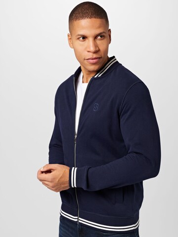 s.Oliver Zip-Up Hoodie in Blue: front