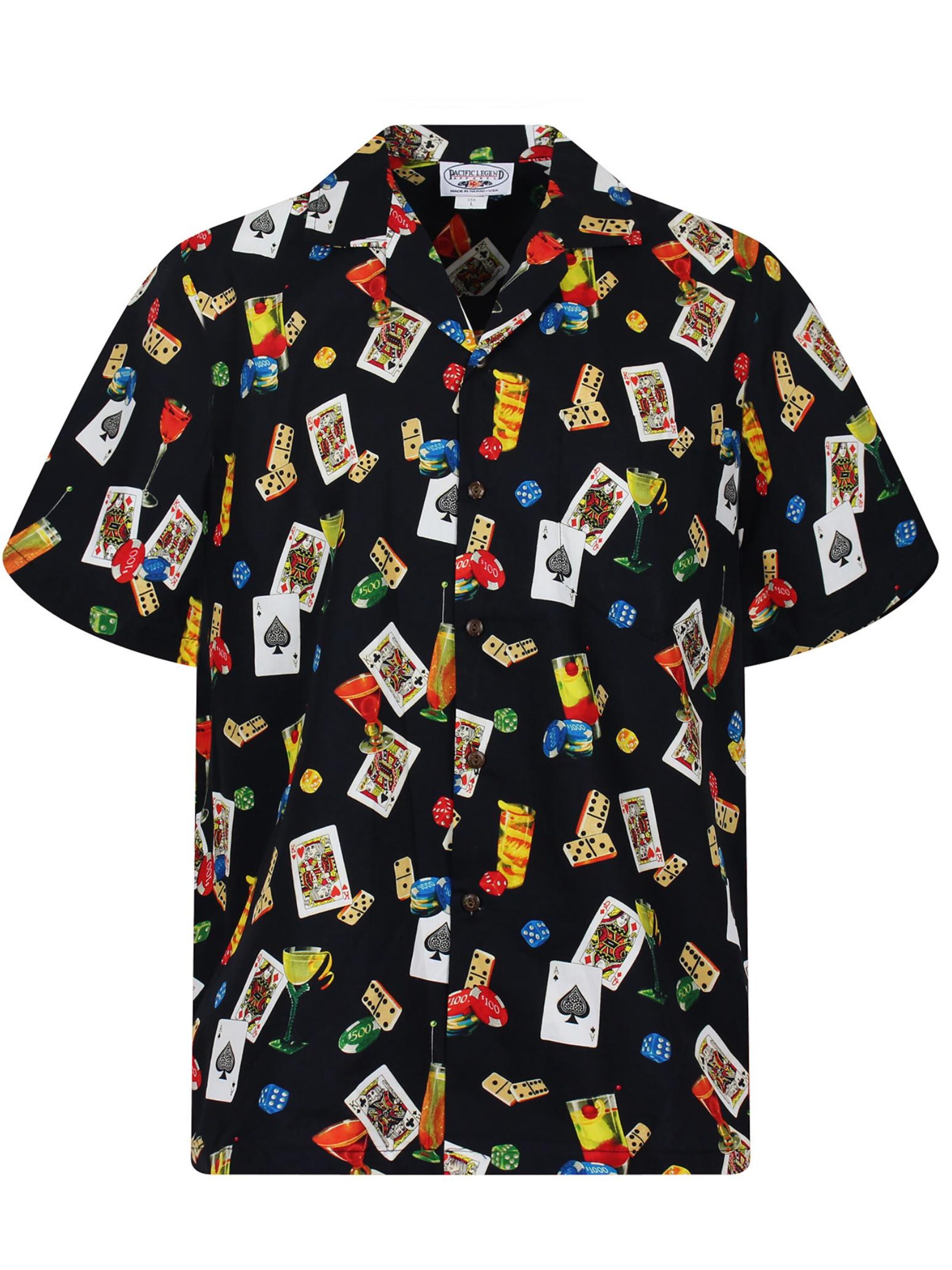 Pacific Legend Regular fit Button Up Shirt 'Poker' in Black: front
