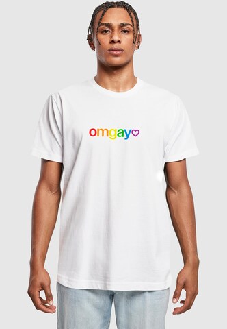 Mister Tee Shirt 'OMGay' in Wit: voorkant