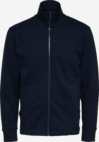 SELECTED HOMME Zip-Up Hoodie 'Jonas' in Blue: front