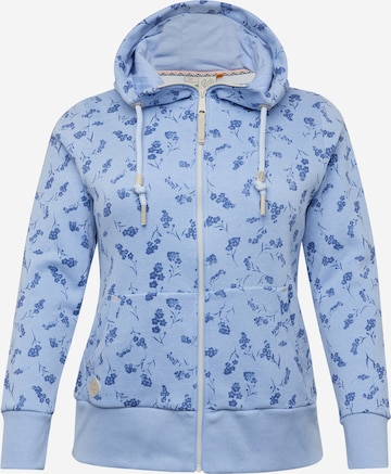 Ragwear Plus Zip-Up Hoodie in Blue: front