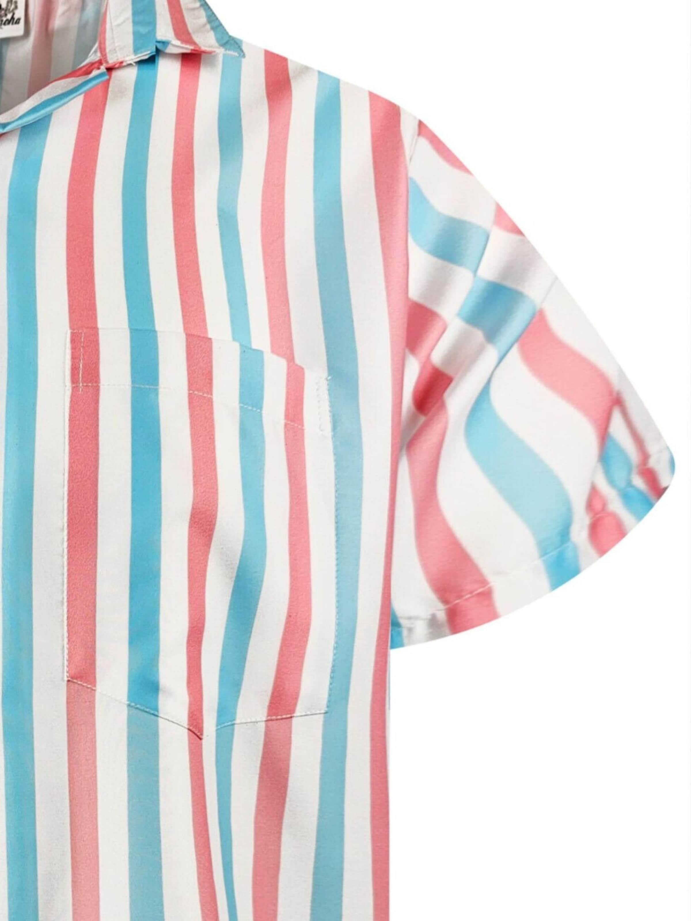 King Kameha Shirt 'Stripes' in Roze