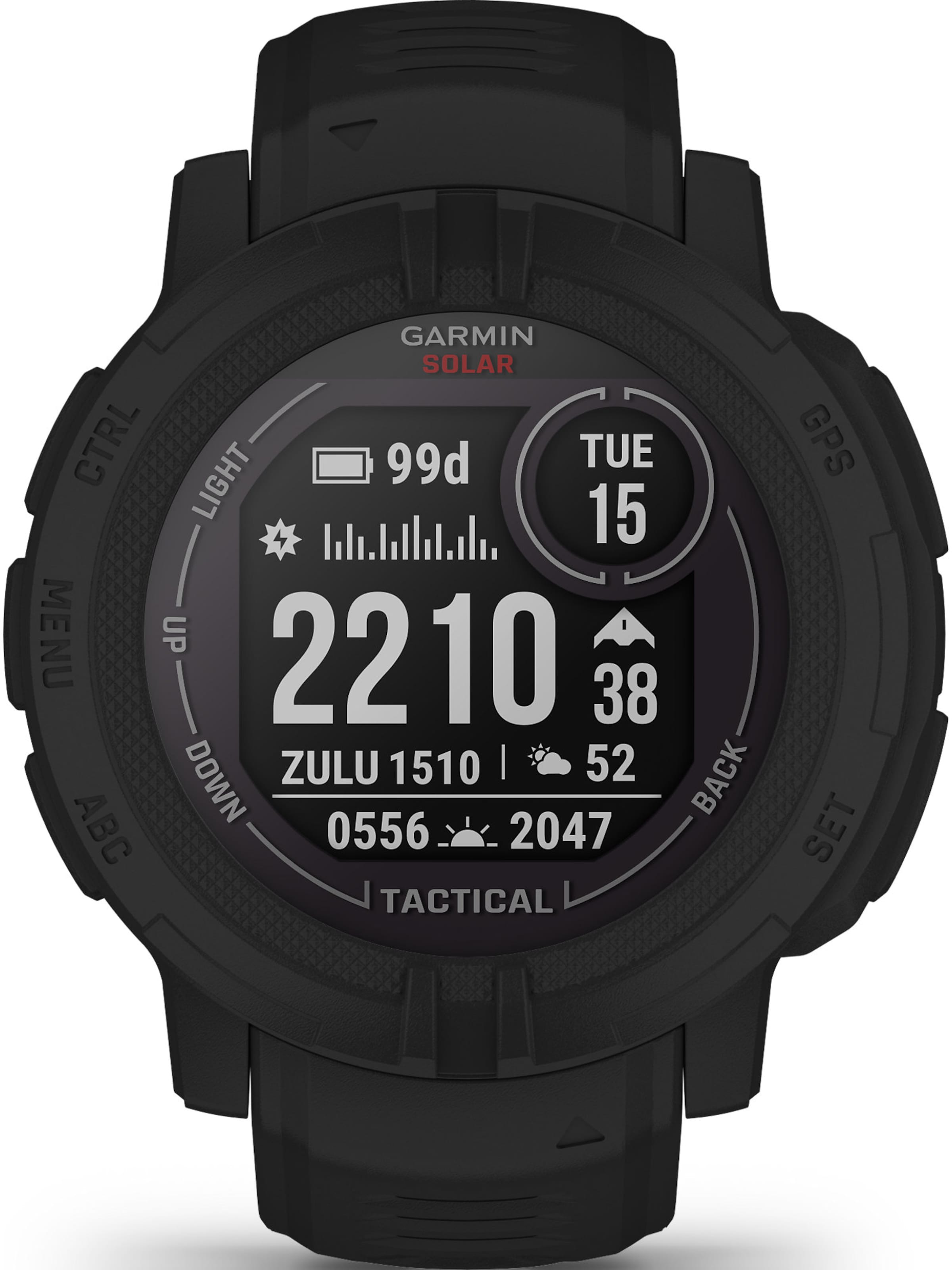 GARMIN Digitaluhr 'Instinct 2 Solar Tactical' in Schwarz: Vorderseite