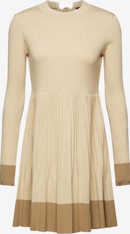 ESPRIT Knitted dress in Beige: front