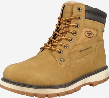 TOM TAILOR - Botas com atacadores em castanho: frente