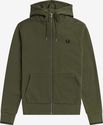 Fred Perry Sweatvest in Groen: voorkant