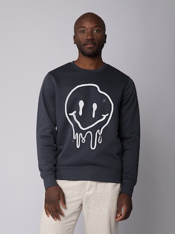 Sweat-shirt ' Smiley ' Watapparel en gris : devant