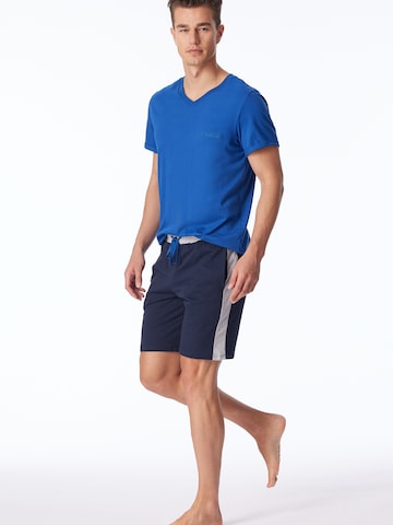 SCHIESSER Pajama Pants ' Bermuda - Mix + Relax ' in Blue