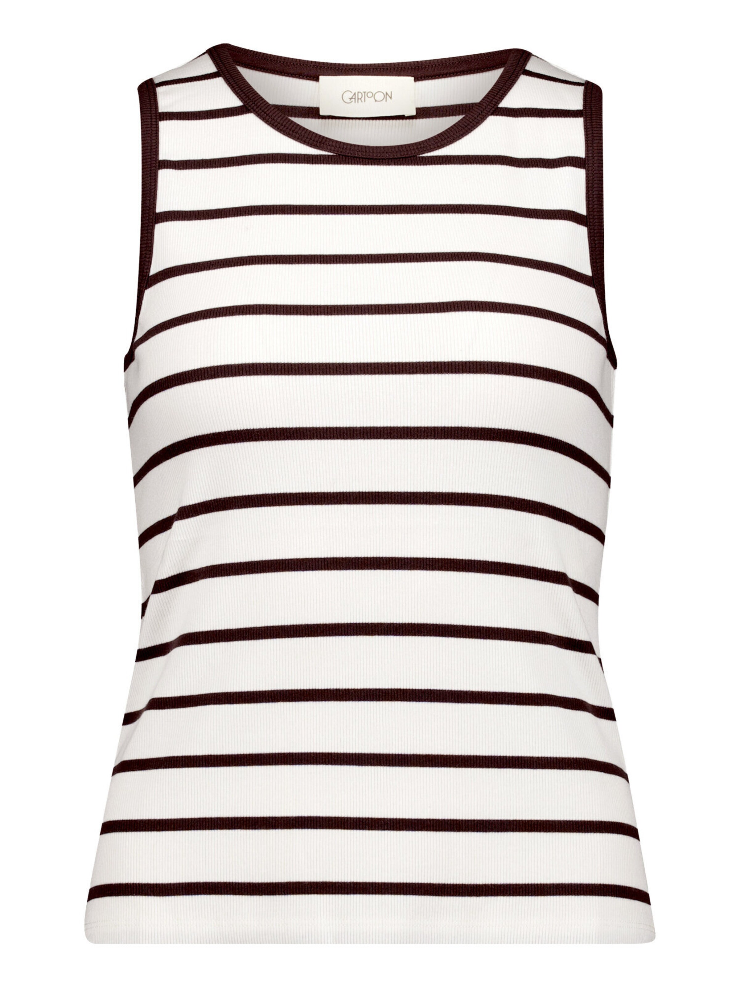 Cartoon Top in White: front