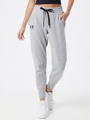 UNDER ARMOUR Tapered Sports trousers 'Rival' in Grey: front